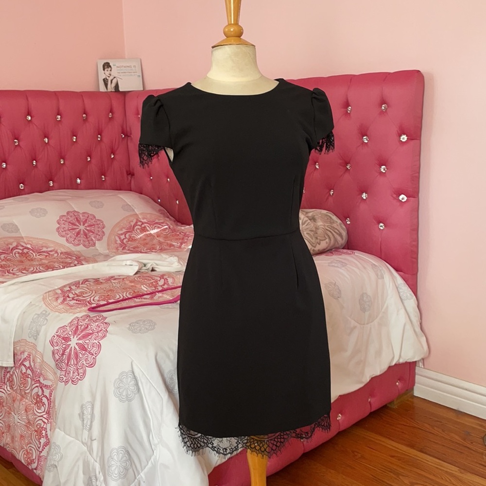 Black Betsey Johnson Dress with Lace Triming